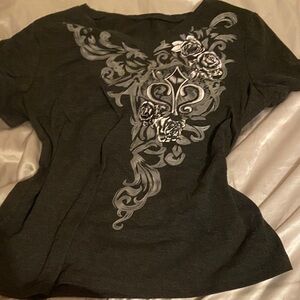 Elegant Black Floral Women's Top